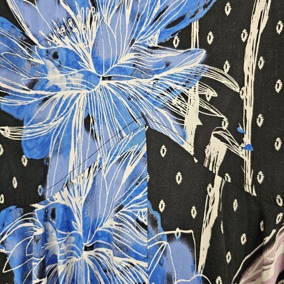 Free People First Kiss Maxi Dress Women's M/L Botanical Night Floral Blue Alter - Picture 4 of 11